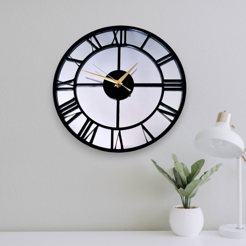 Round skeleton clock - skeleton, silver