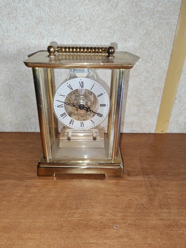 Metal skeleton mantel clock - clock,