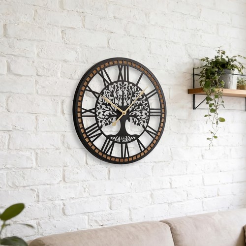 Large metal wall clock roman - metal,