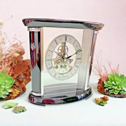 Mantel clock wooden piano - mantel,