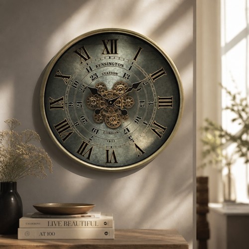 Beautiful 60cm gold wall clock - gold,