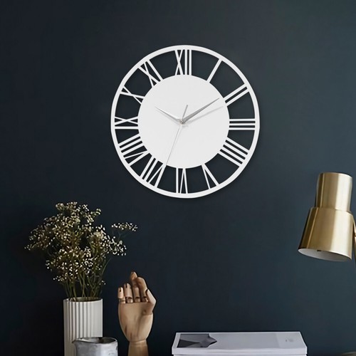 White large wall clock - white,