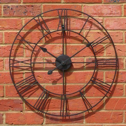 60cm roman metal clock black - 60cm,